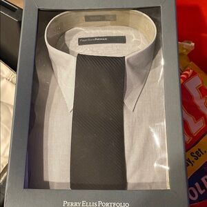 Men's Black and White Striped Shirt